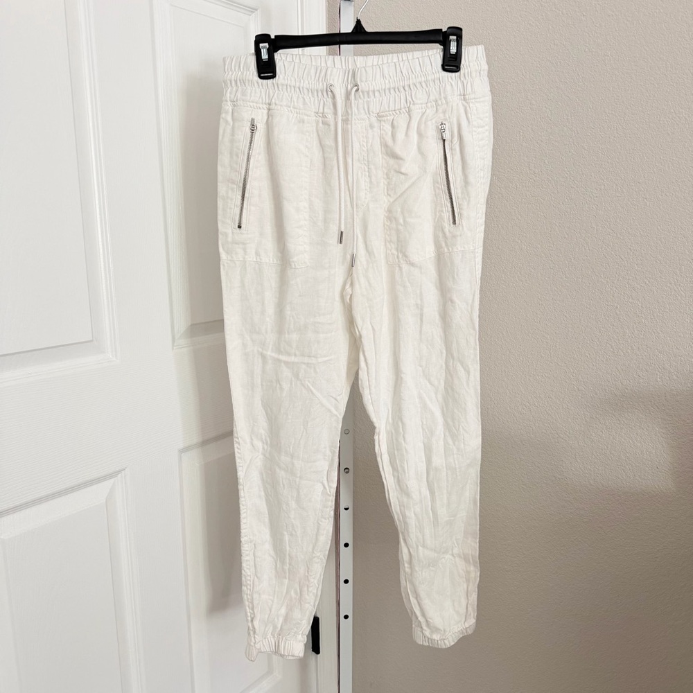 Athleta White Drawstring Jogger Pants - Picture 2 of 7